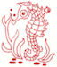 Seahorses Redwork