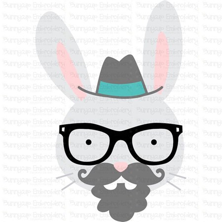 Download Hipster Rabbit Face SVG - Bunnycup SVG