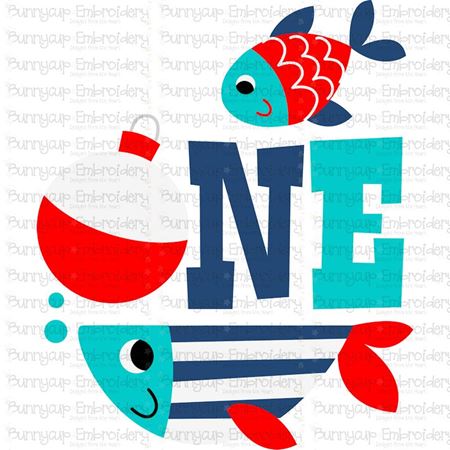 Ofishally One First Fishing Birthday Theme SVG/PNG 