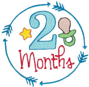 2 Months Baby Milestone Bunnycup Embroidery