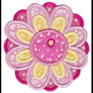 Simple Flower Applique Embroidery Machine Design