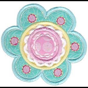 Cute Flower Applique Embroidery Design