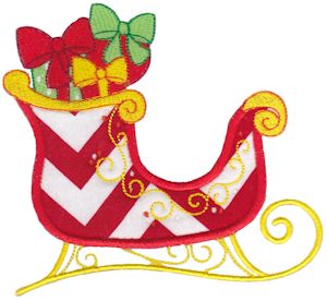 Applique Embroidery Designs | Santas Sleigh Applique 5x7 | Bunnycup ...